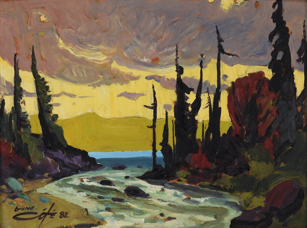 BRUNO COTE CANADIAN LAKE LANDSCAPE PAINTING