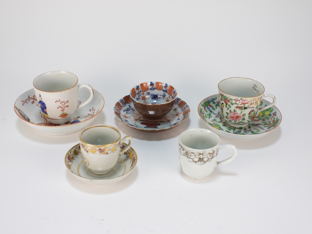 5PC 19C CHINESE EXPORT TEACUP 299a06