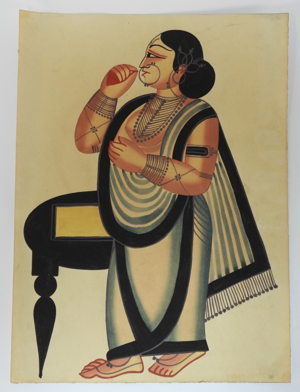 19C INDIAN KALIGHAT SCHOOL PAINTING 299a19