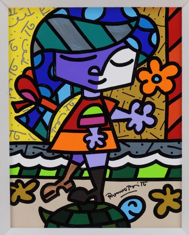 ROMERO BRITTO POP ART GIRL FIGURE 299a88