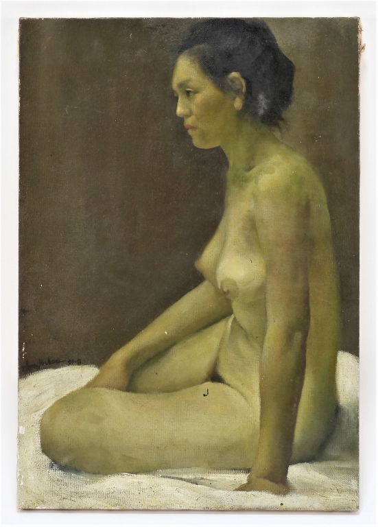 CHINESE FEMALE NUDE FIGURE PAINTING