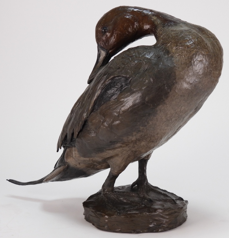 WILLIAM H TURNER BRONZE DUCK SCULPTURE 299acf