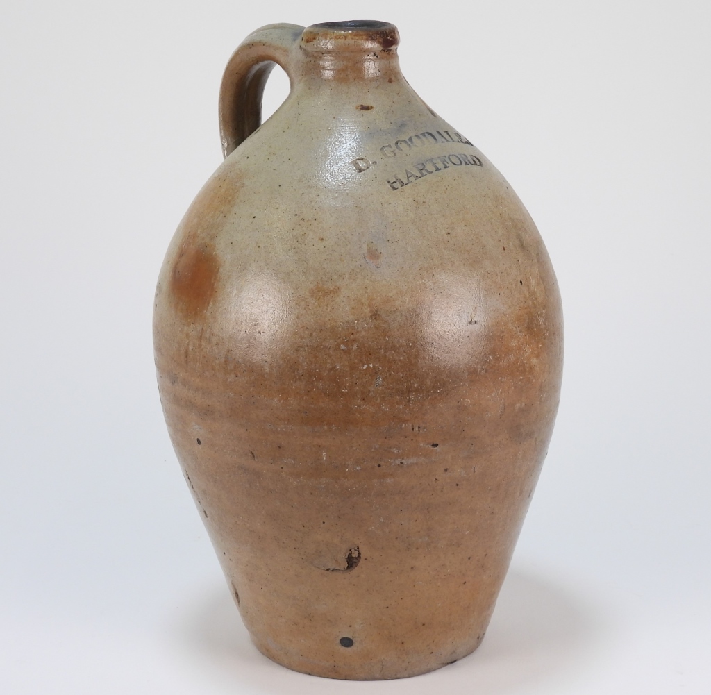 19C D. GOODALE OVOID STONEWARE CROCK