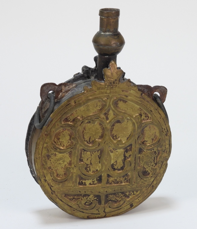 PERSIAN BRASS POWDER FLASK Middle