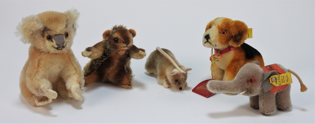 5PC STEIFF MINIATURE STUFFED ANIMAL 299b2e