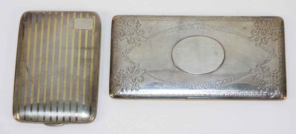 2PC STERLING SILVER CIGARETTE CASES 299b3b