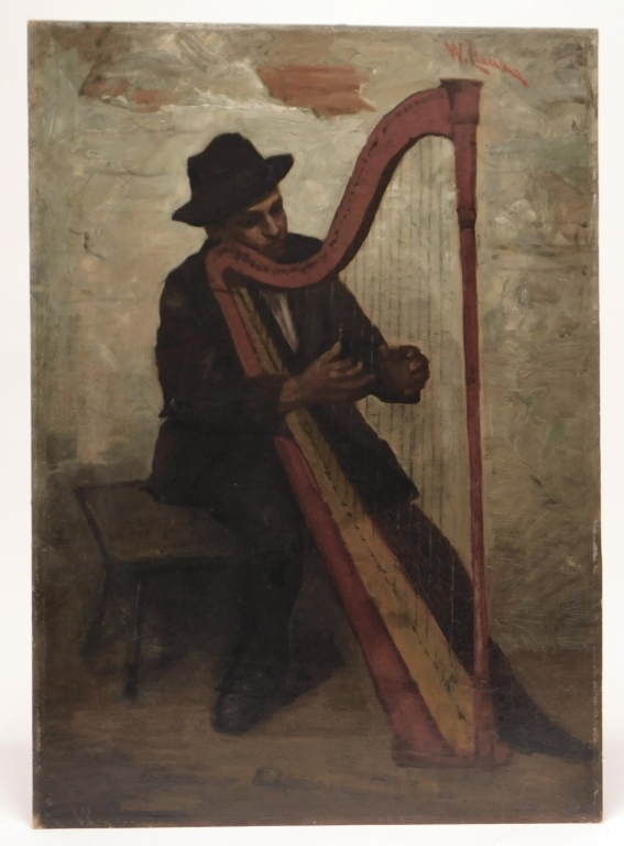 C 1940 GERMAN IMPRESSIONIST HARP 299bcd