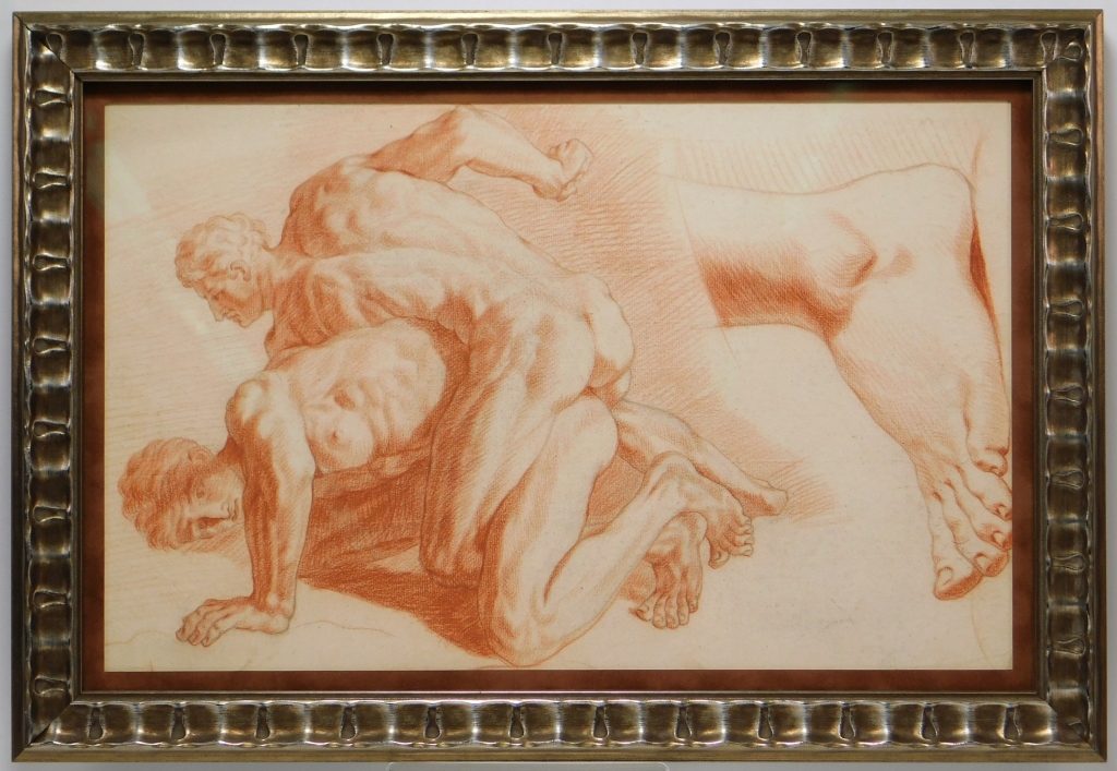 OLD MASTER MALE NUDE FIGURE STUDY