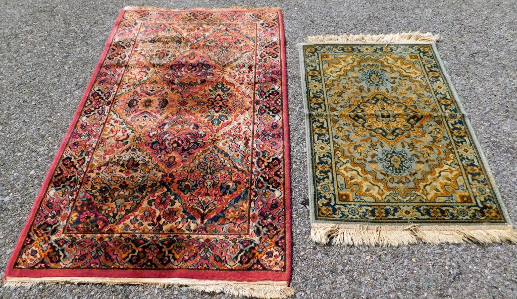 2PC MIDDLE EASTERN RED BLUE RUGS 299c89