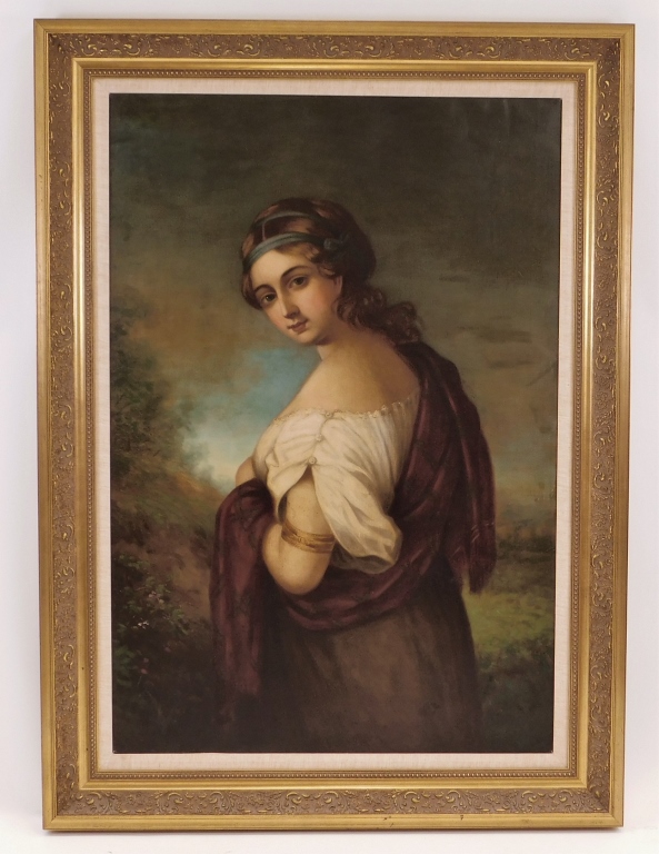 19C PRETTY FEMALE NEOCLASSICAL PORTRAIT