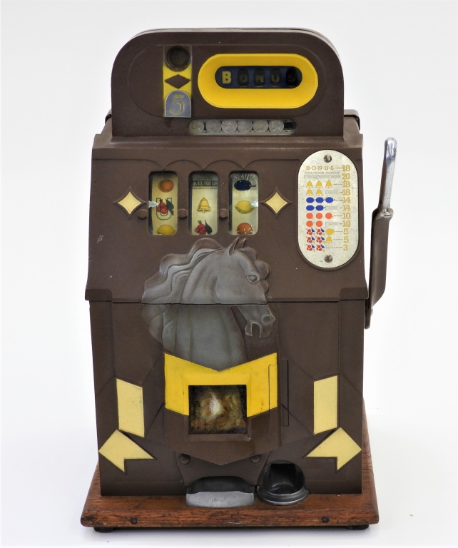 MILLS 5 CENT HORSE HEAD SLOT MACHINE