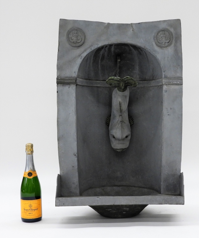 LARGE ITALIAN ZINC DOLPHIN LAVABO