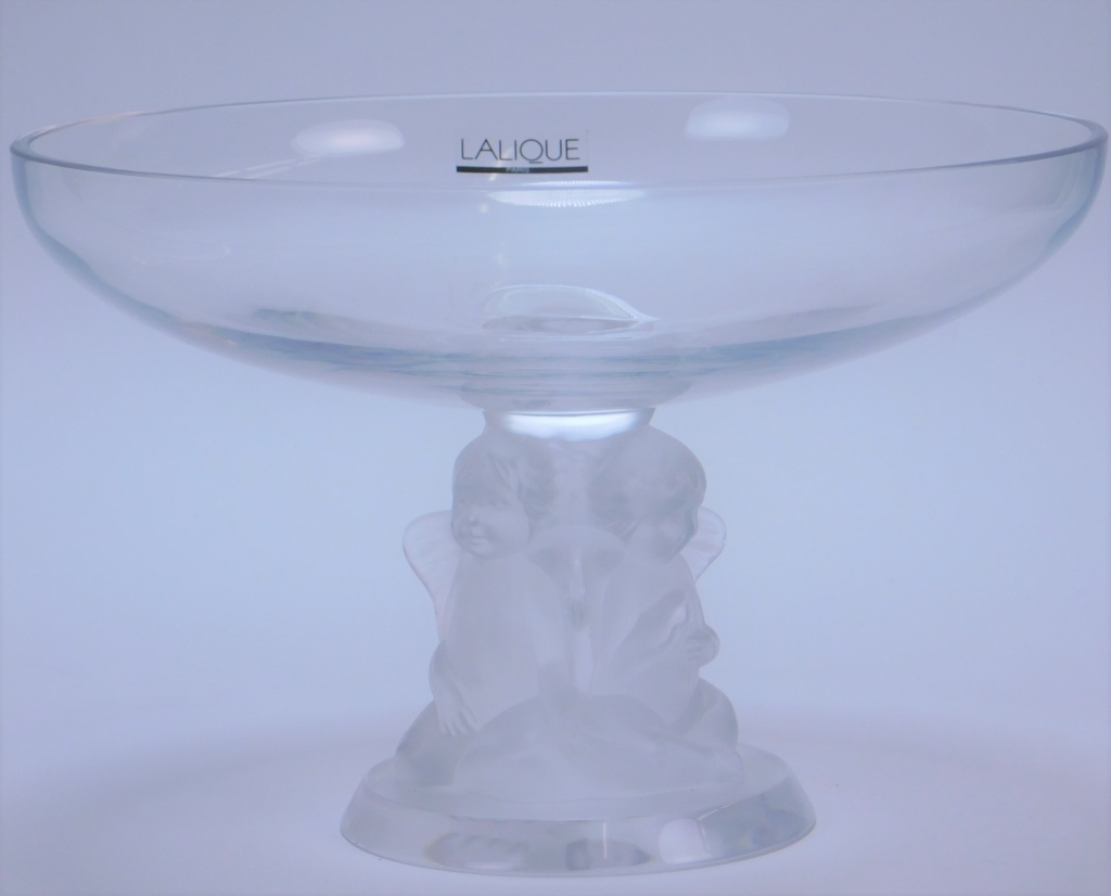 LALIQUE GLASS ANGELS CENTER BOWL