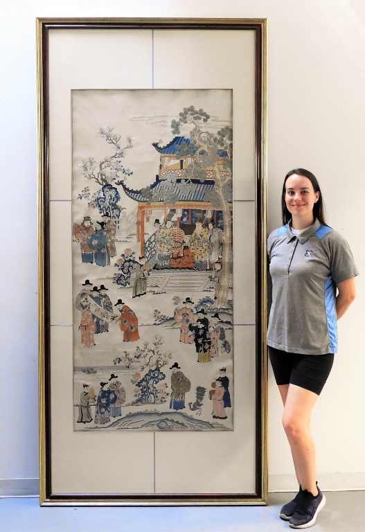 EXCEPTIONAL 19C CHINESE EMBROIDERED 299cfd