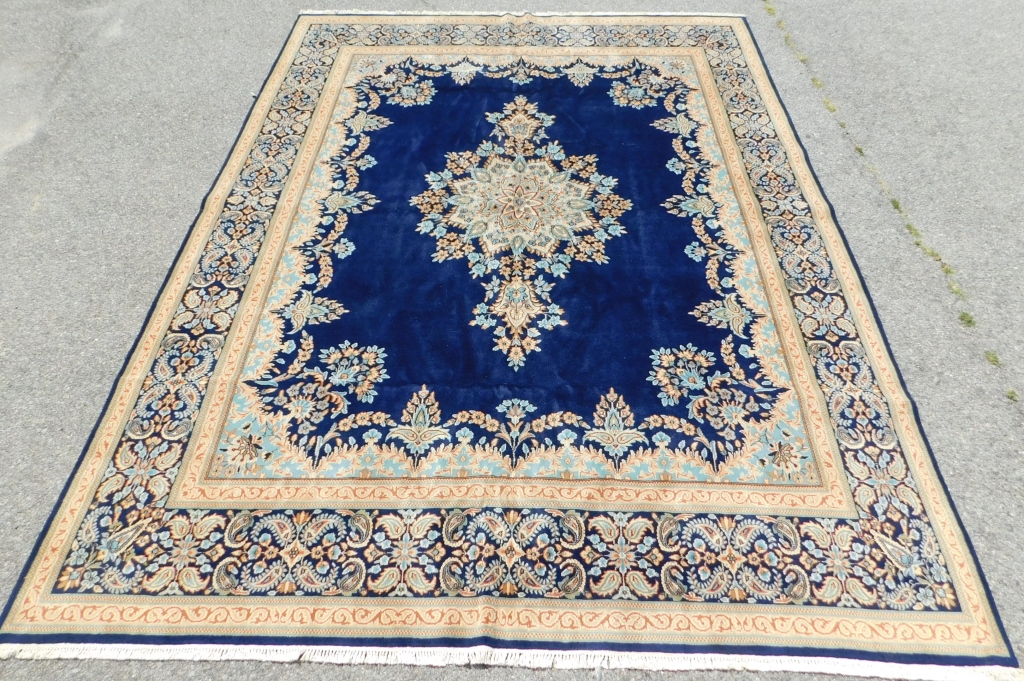 LG BLUE BOTANICAL RUG Middle East,20th