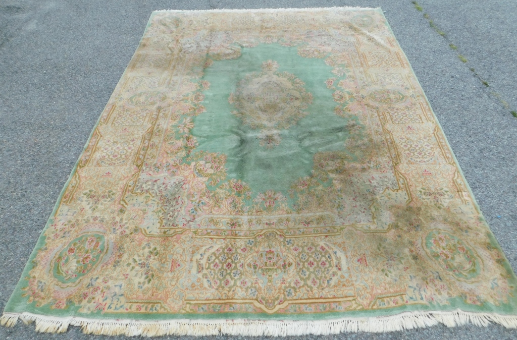 LG BOTANICAL GREEN & TAN RUG Middle