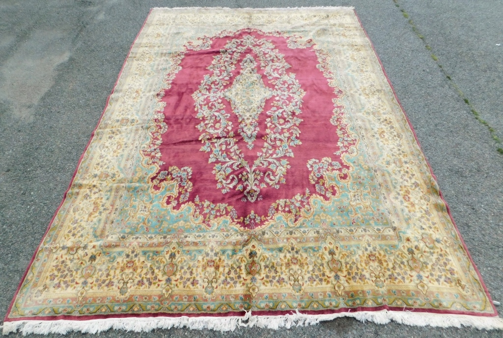 LG RED BOTANICAL RUG Middle East,20th