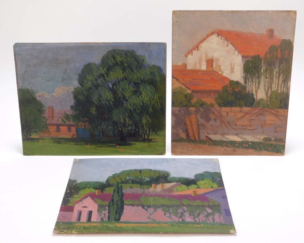 3PC GENE MILES IMPRESSIONIST LANDSCAPE