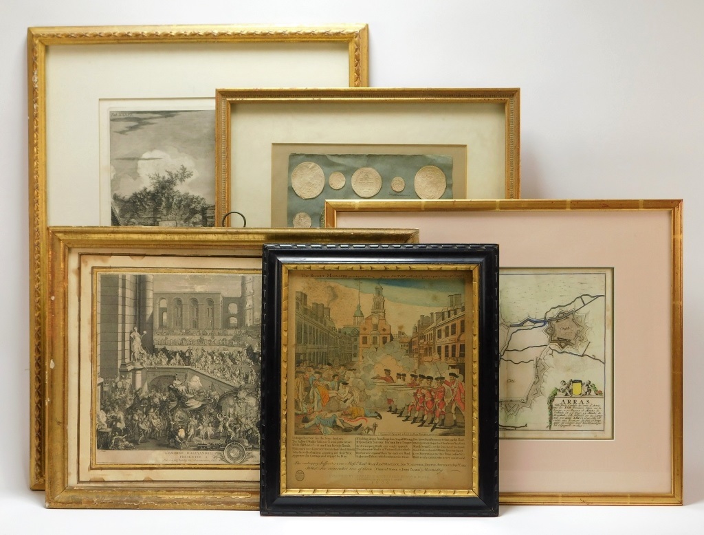 5PC EARLY FRENCH & AMERICAN ETCHINGS