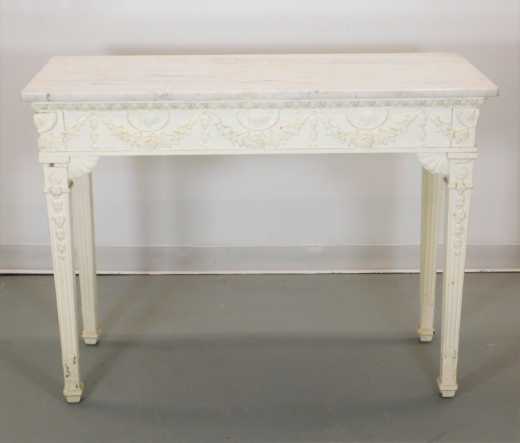 FRENCH STYLE MARBLE TOP CONSOLE 299e7a