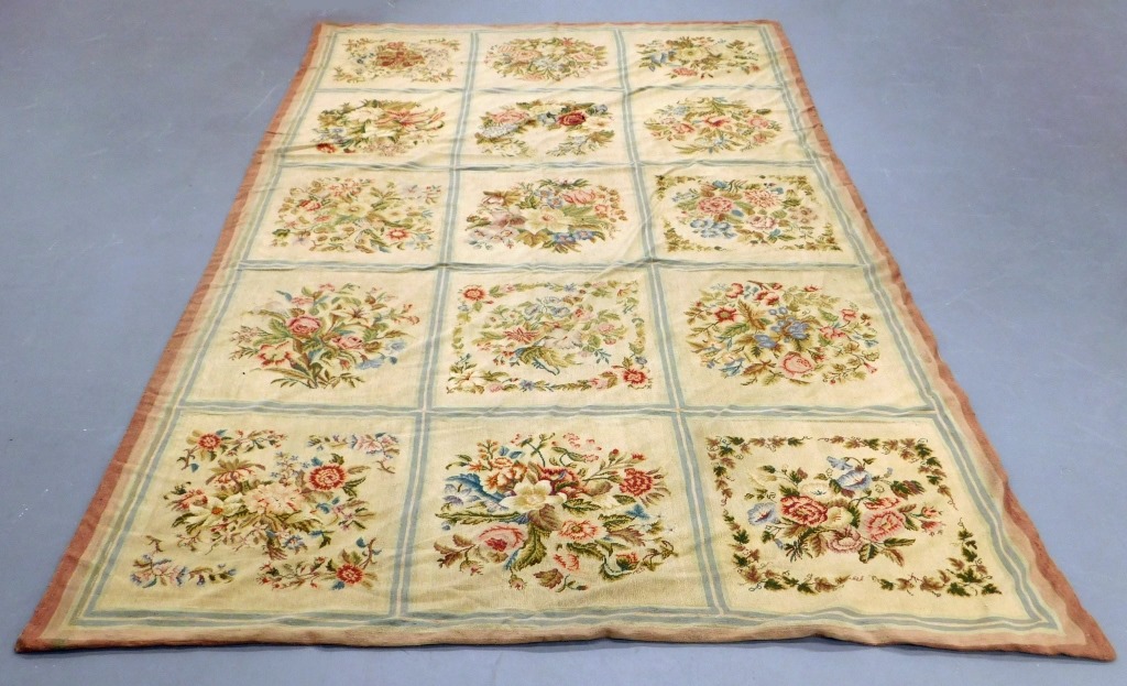 EUROPEAN FLORAL NEEDLEPOINT RUG