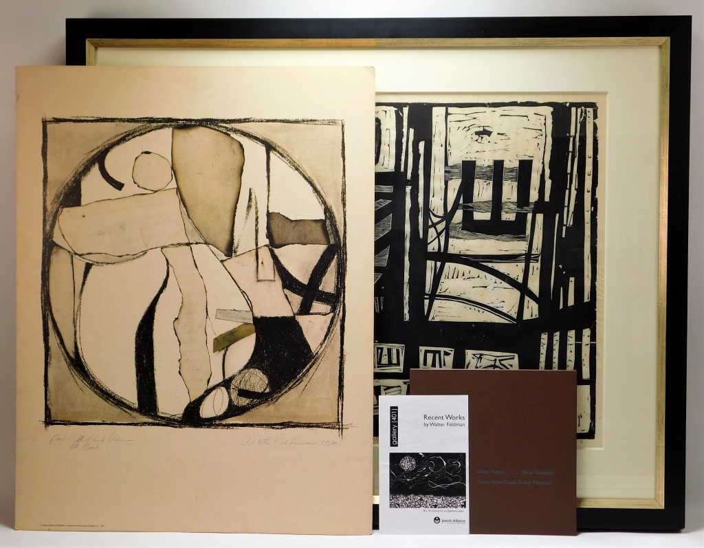 3PC WALTER FELDMAN MODERNIST LITHOGRAPHS 299f02