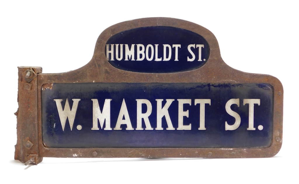 DOUBLE SIDED PORCELAIN STREET SIGN United