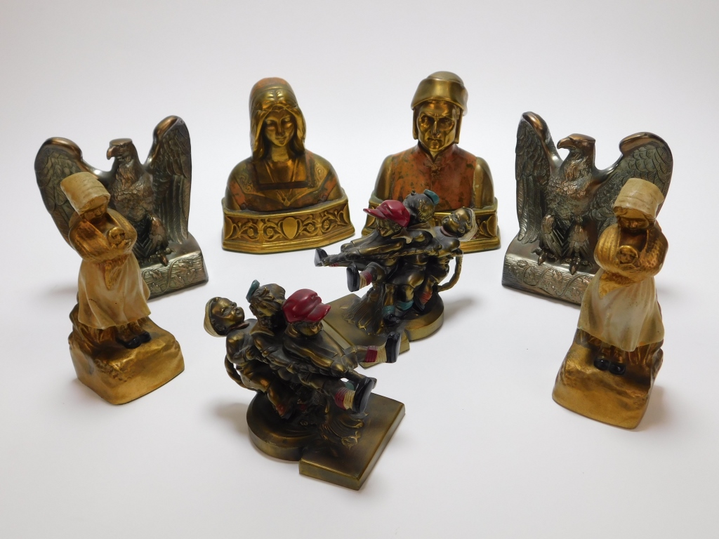 4PR AMERICAN FRENCH FIGURAL BOOKENDS 299f65