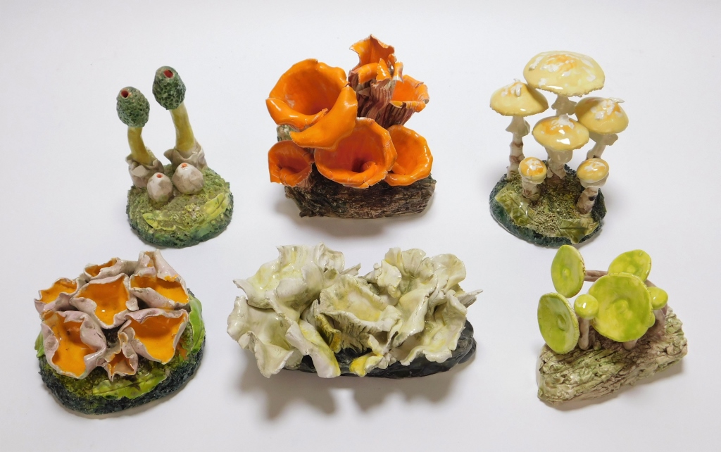 6PC MARIA MARAVIGNA CERAMIC MUSHROOM 299f9f