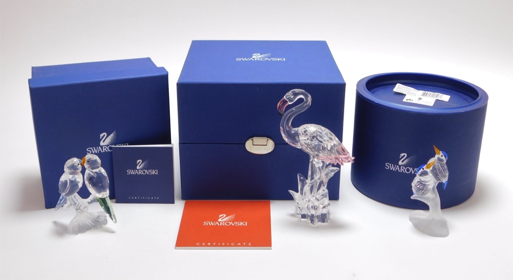 3PC SWAROVSKI AVIAN SCULPTURE GROUP