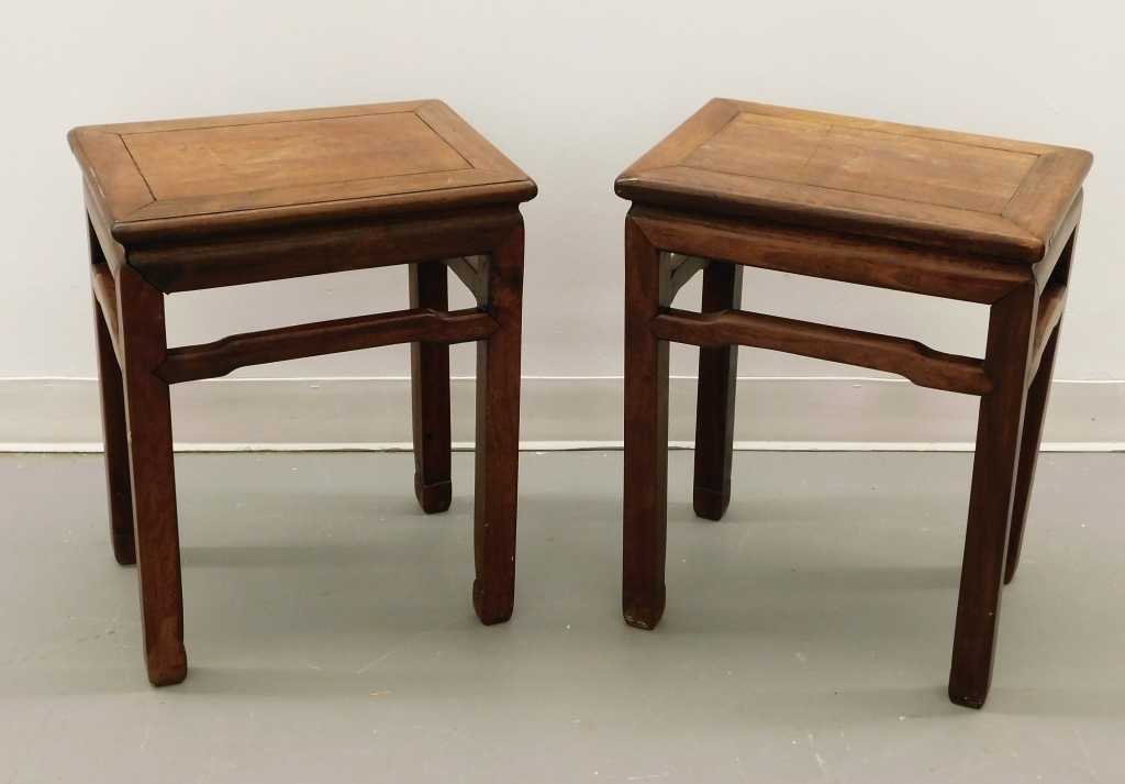 PR CHINESE CARVED WOOD SIDE TABLES 29a001