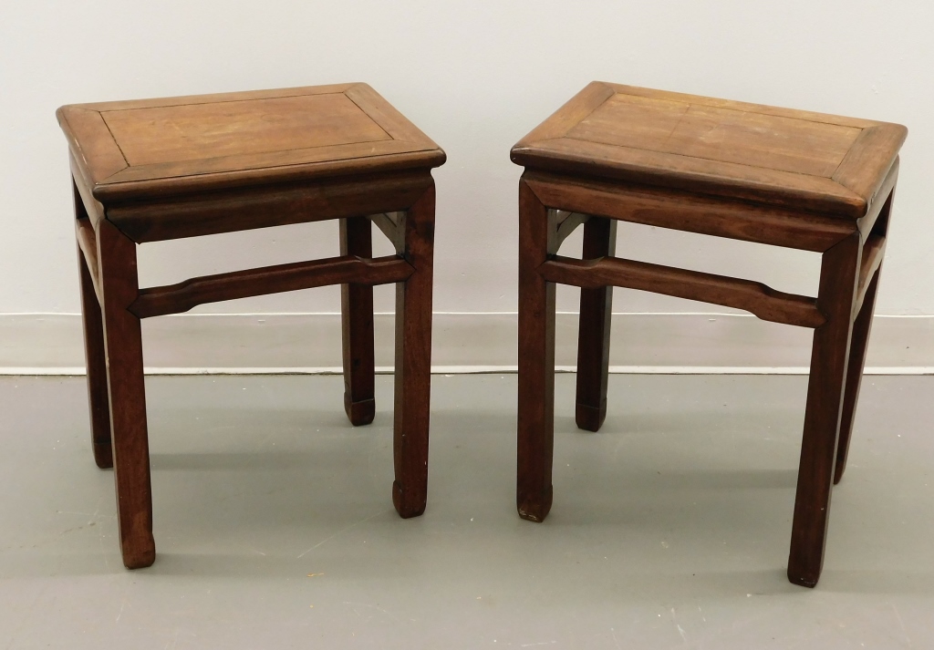 PR CHINESE CARVED WOOD SIDE TABLES