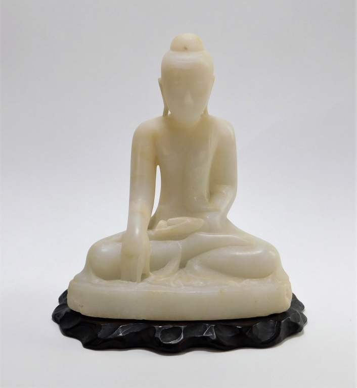 S E ASIAN CARVED MARBLE BUDDHA 29a012