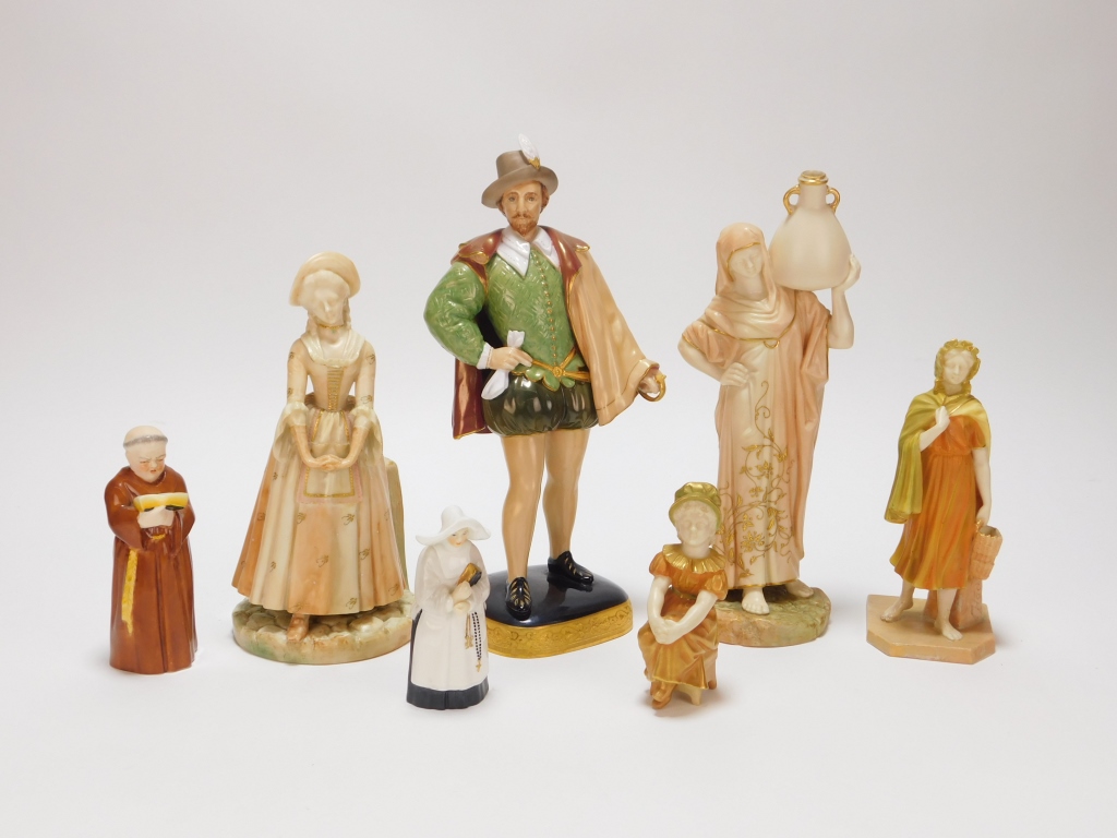 7PC ROYAL WORCESTER PORCELAIN FIGURES