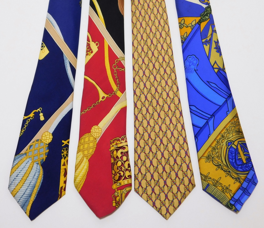 4PC HERMES BAROQUE SILK NECKTIE 29a15f