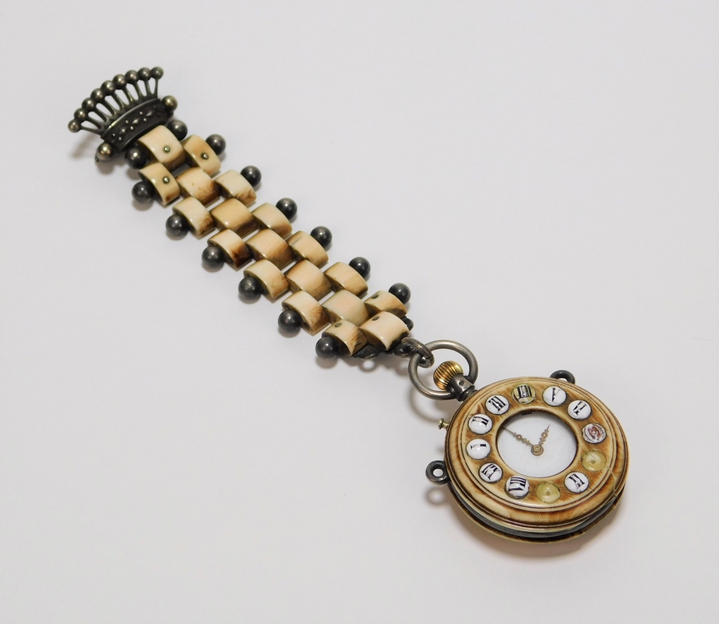 19C ENGLISH POCKET WATCH W BONE 29a170