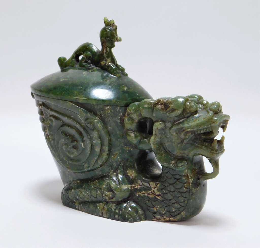 CHINESE QING DYNASTY DRAGON HARDSTONE 29a17d