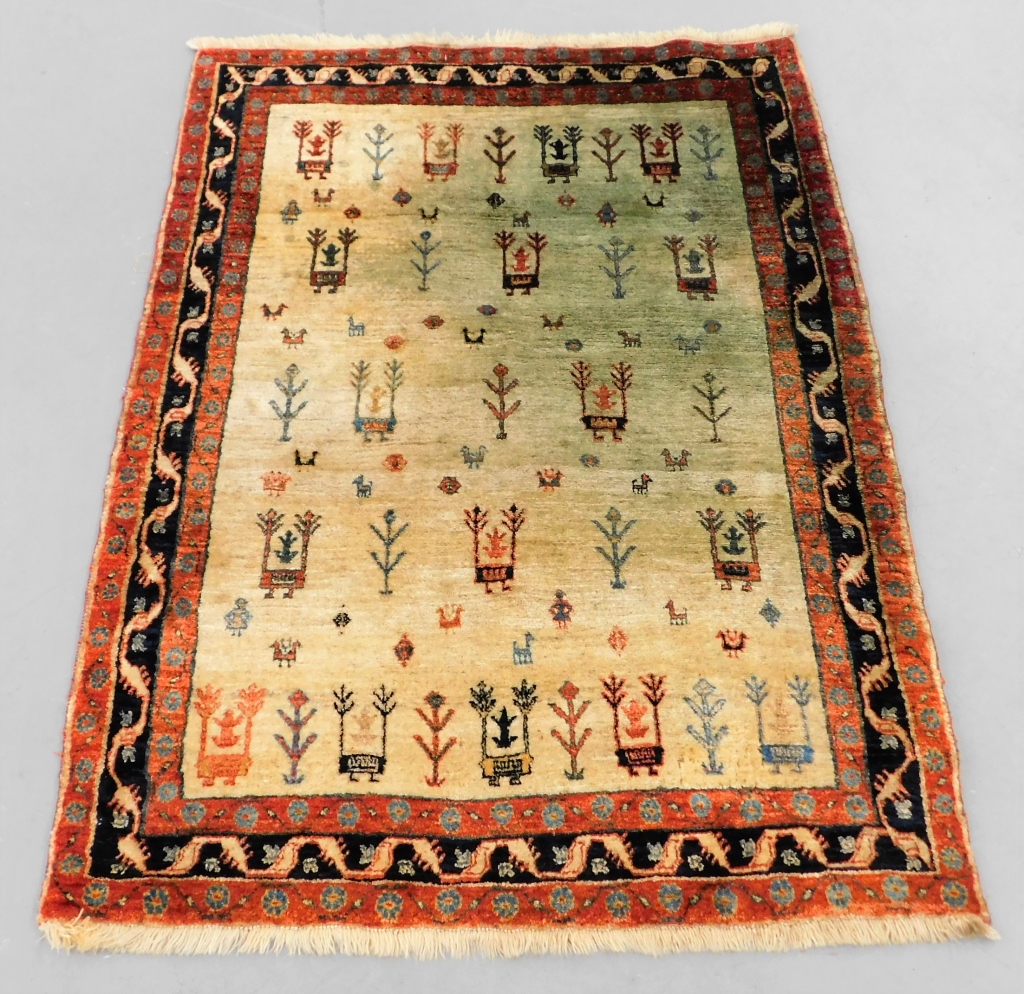 PERSIAN GABBEH PICTORIAL RUG Middle 29a19e