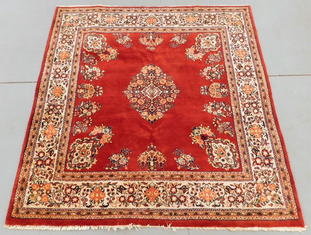 LG SAROUK RED FLORAL RUG Middle 29a1ab