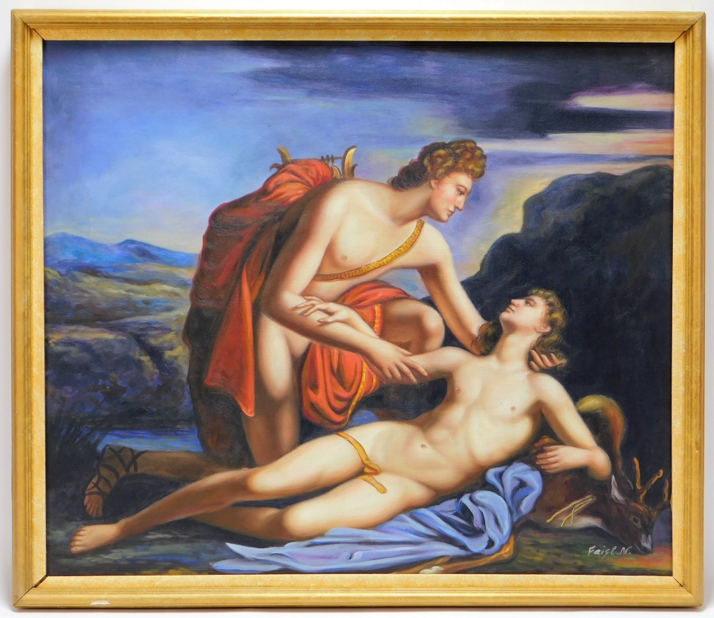 NEOCLASSICAL MALE NUDE PAINTING Europe,20th