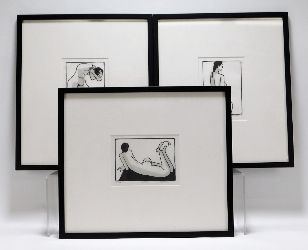 3PC MODERN NUDE FIGURE LITHOGRAPHS