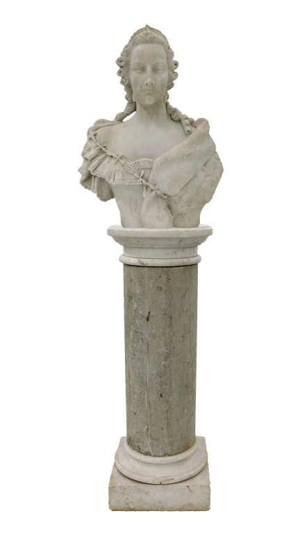 18C ITALIAN CARRERA MARBLE BUST 29a22a