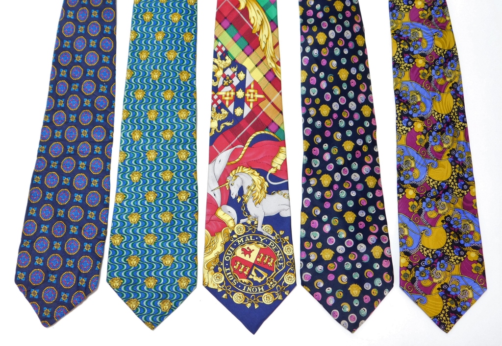 5PC GIANNI VERSACE ASSORTED SILK NECKTIES