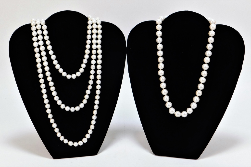 2PC CULTURED PEARL STRING NECKLACES
