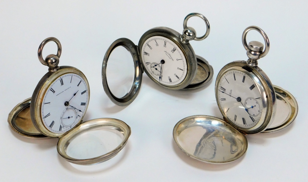 3 WALTHAM WATCH CO ASSORTED POCKET 29a285