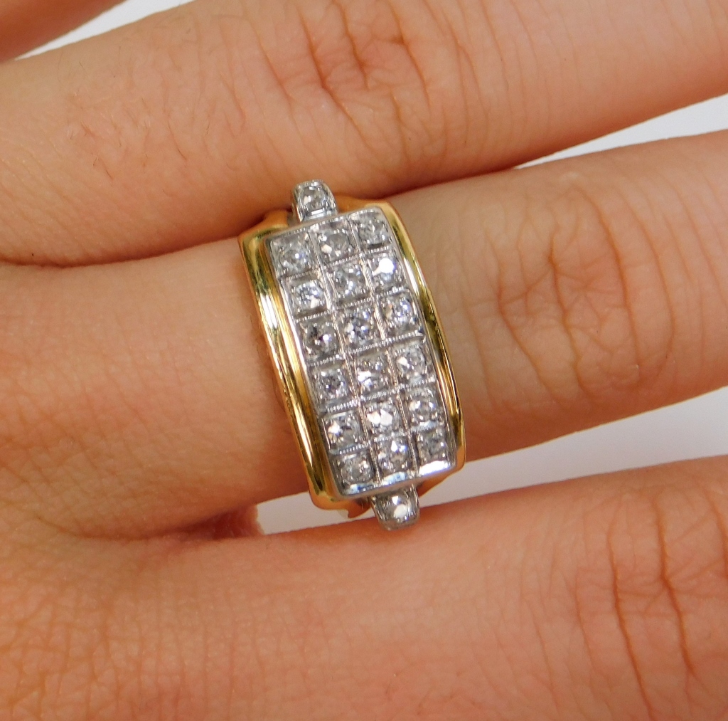 ESTATE 14K GOLD DIAMOND MEN'S RING