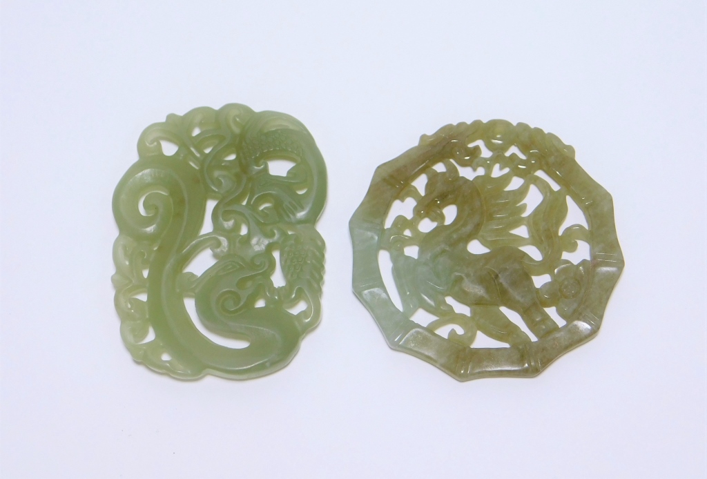 2PC CHINESE QING DYNASTY CARVED 29a296