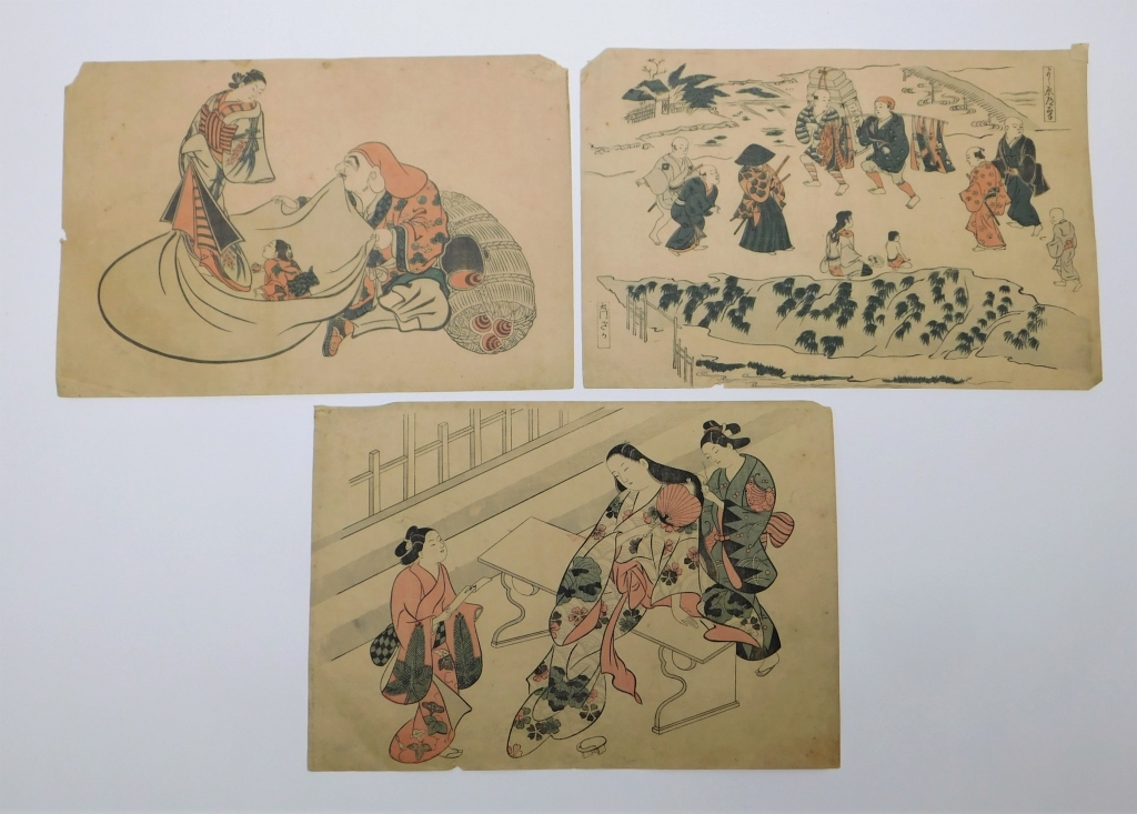 3PC ASSORTED JAPANESE WOODBLOCK 29a2ae
