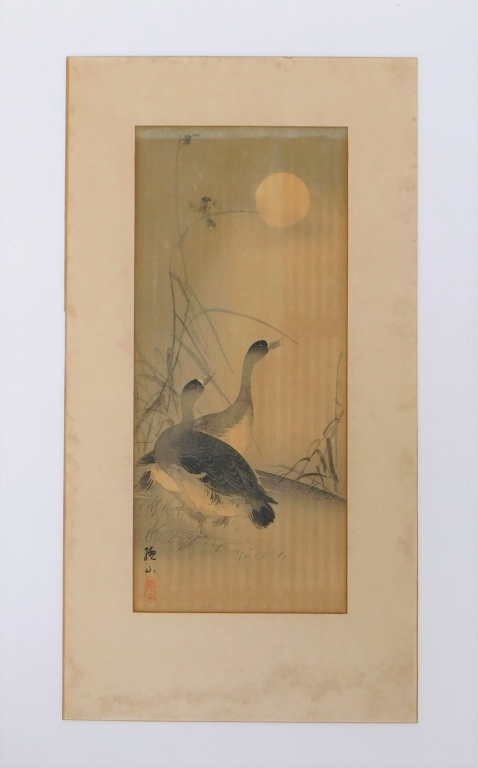 ITO SOZAN GEESE IN MOONLIGHT WOODBLOCK