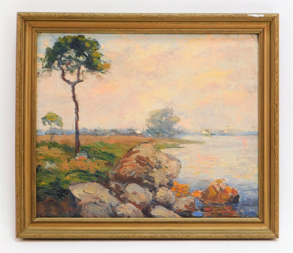 GEORGE GRINNELL ROCKY SHORE LANDSCAPE 29a2f0